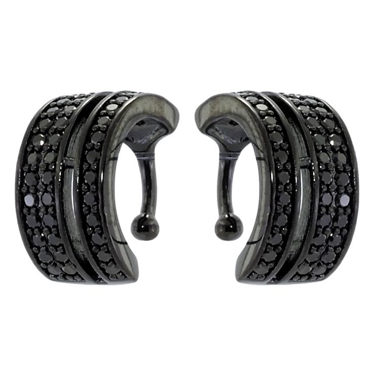 Серьги Xuping Позолота Black (черное золото) каффы Инкрустация черным цирконием фото №12 Серьги Xuping Позолота Black (черное золото) каффы Инкрустация черным цирконием фото №12