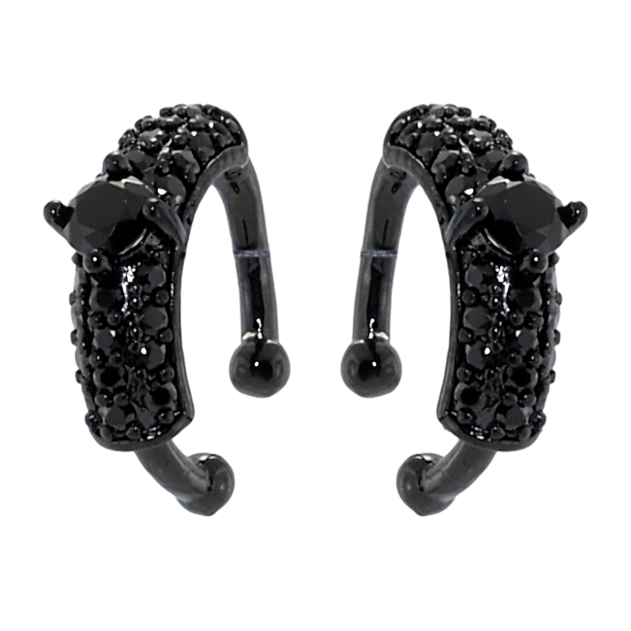 Серьги Xuping Позолота Black (черное золото) каффы Инкрустация черным цирконием фото №1 Серьги Xuping Позолота Black (черное золото) каффы Инкрустация черным цирконием фото №1