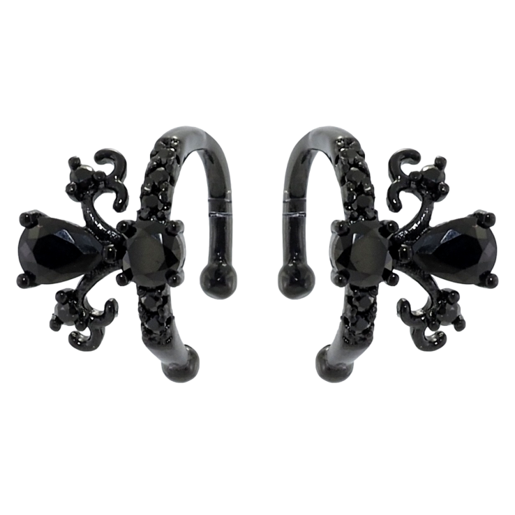 Серьги Xuping Позолота Black (черное золото) каффы Инкрустация черным цирконием фото №13 Серьги Xuping Позолота Black (черное золото) каффы Инкрустация черным цирконием фото №13