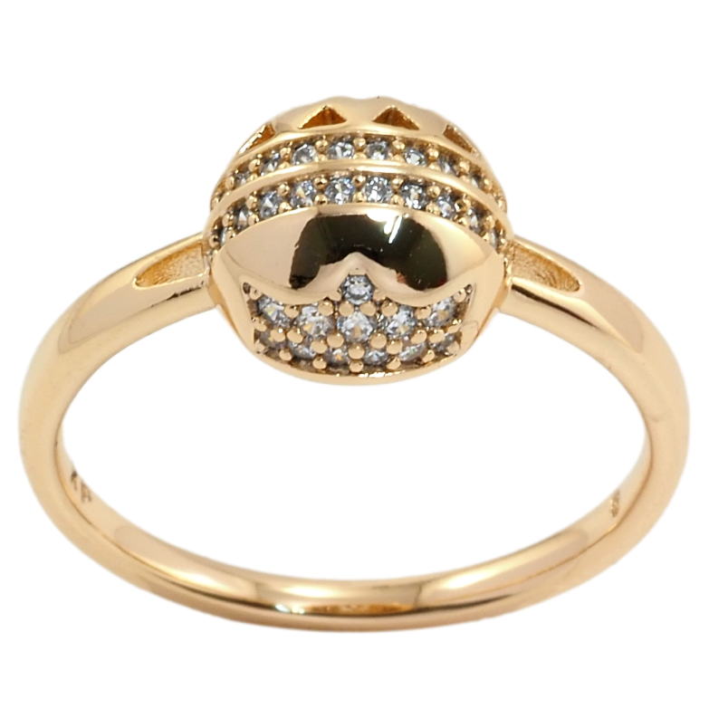 Каблучка Xuping Позолота 18K Кулька з візерунком корона фото №2 Каблучка Xuping Позолота 18K Кулька з візерунком корона фото №2