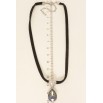 Кулон Xuping цвет Родий с кр-ми Swarovski на черной ленте Сердце с кристальной подвеской длина 30,5-36см фото №5
