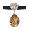 Кулон Xuping цвет Родий с кр-ми Swarovski на черной ленте Сердце с кристальной подвеской длина 31-36см фото №2