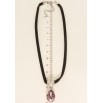 Кулон Xuping цвет Родий с кр-ми Swarovski на черной ленте Сердце с кристальной подвеской длина 30,5-36см фото №5