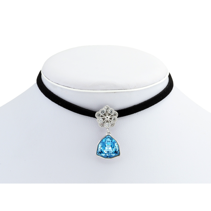 Кулон Xuping колір Родій з кр-ми Swarovski на чорній стрічці Квітка з кристальною підвіскою довжина 30,5-36см фото №22 Кулон Xuping колір Родій з кр-ми Swarovski на чорній стрічці Квітка з кристальною підвіскою довжина 30,5-36см фото №22