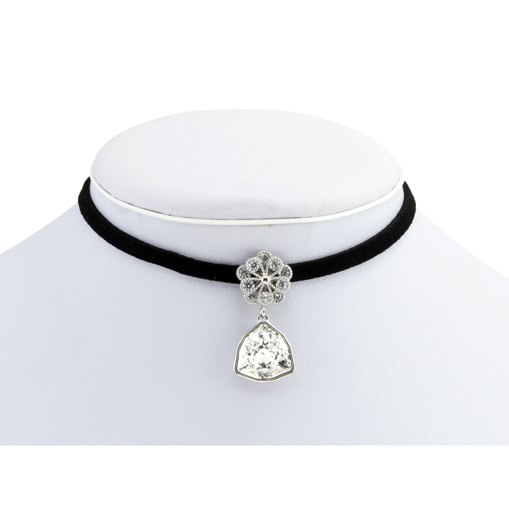 Кулон Xuping колір Родій з кр-ми Swarovski на чорній стрічці Квітка з кристальною підвіскою довжина 30,5-36см фото №23 Кулон Xuping колір Родій з кр-ми Swarovski на чорній стрічці Квітка з кристальною підвіскою довжина 30,5-36см фото №23