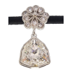 Кулон Xuping колір Родій з кр-ми Swarovski на чорній стрічці Квітка з кристальною підвіскою довжина 30,5-36см фото №2 Кулон Xuping колір Родій з кр-ми Swarovski на чорній стрічці Квітка з кристальною підвіскою довжина 30,5-36см фото №2