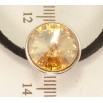 Кулон Xuping цвет Родий с кр-ми Swarovski на черной ленте Кристалл Topaz длина 30.5-35.5см фото №2