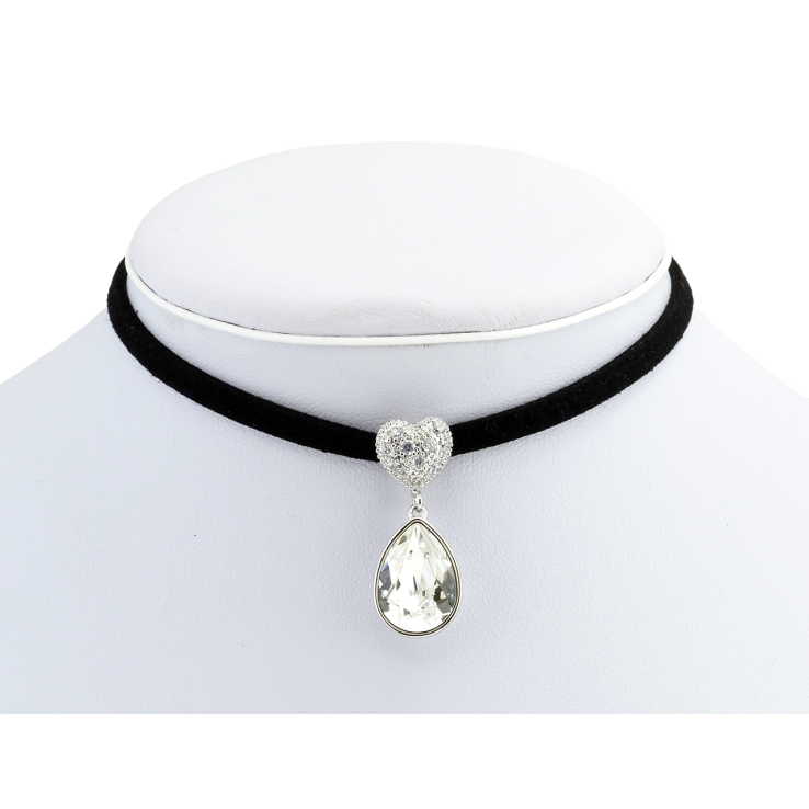Кулон Xuping цвет Родий с кр-ми Swarovski на черной ленте Сердце с кристальной подвеской длина 30,5-36см фото №15 Кулон Xuping цвет Родий с кр-ми Swarovski на черной ленте Сердце с кристальной подвеской длина 30,5-36см фото №15