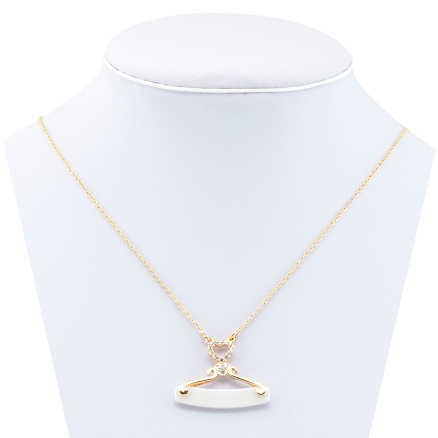 Подвеска на цепочке Xuping Позолота 18K Декоративная подвеска с белой керамикой длина 42-47,5см х 1мм фото №1 Подвеска на цепочке Xuping Позолота 18K Декоративная подвеска с белой керамикой длина 42-47,5см х 1мм фото №1