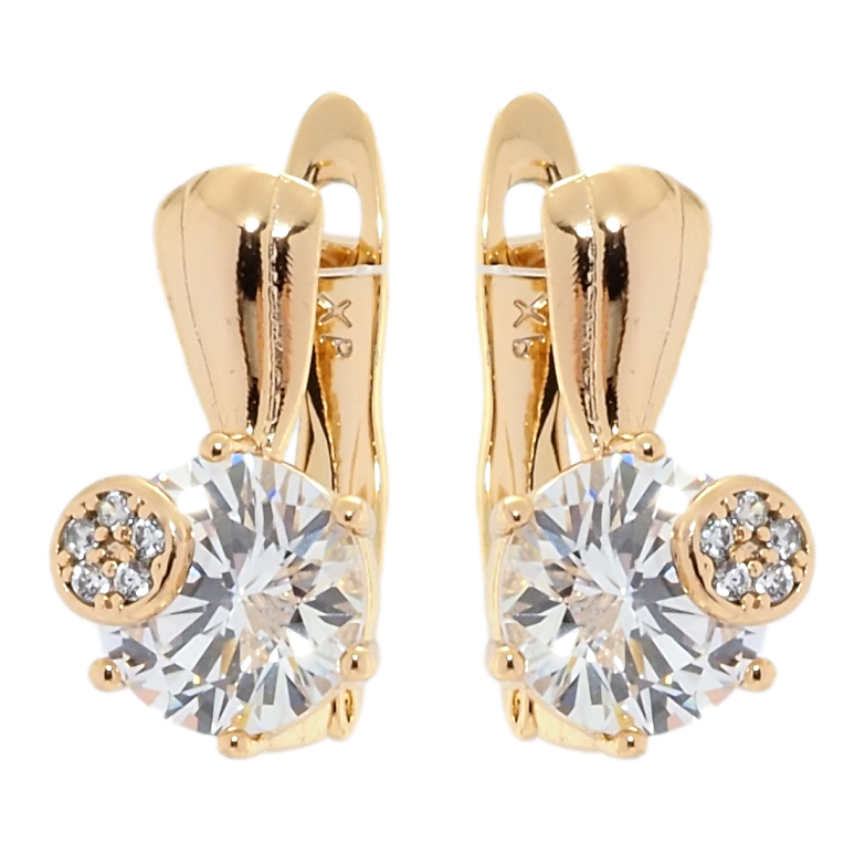 Серьги Xuping Позолота 18K английский замок Фианиты фото №17