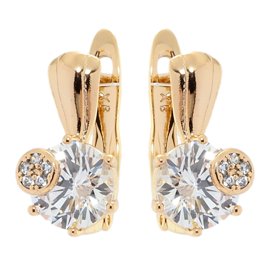 Серьги Xuping Позолота 18K английский замок Фианиты фото №1