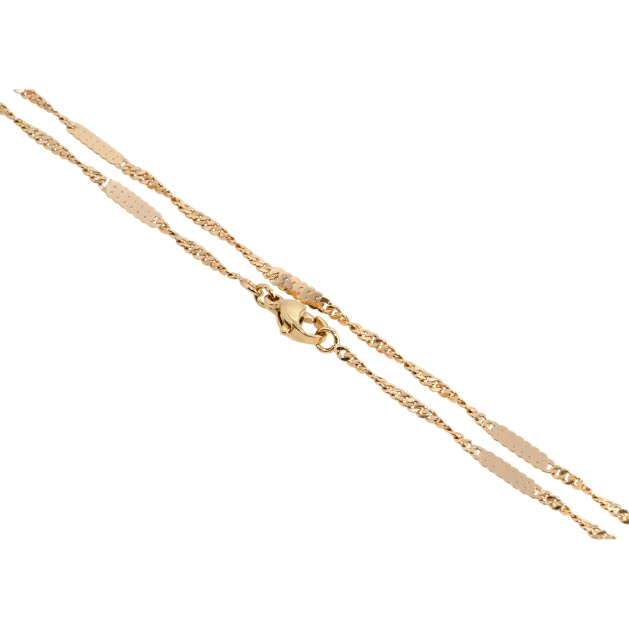 Ланцюжок Xuping Позолота 18K Плетіння Сингапур з прокаткою довжина 44см х 2мм фото №1