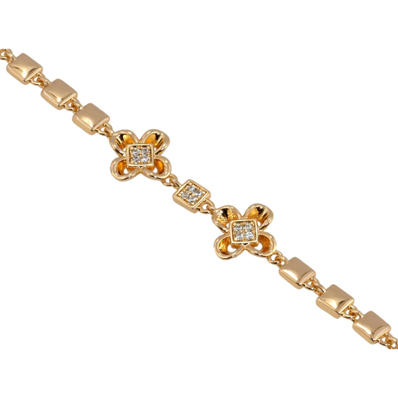 Браслет Xuping Позолота 18K Дві квіточки довжина з дод. замком 16.5,18.5см х 3мм фото №18 Браслет Xuping Позолота 18K Дві квіточки довжина з дод. замком 16.5,18.5см х 3мм фото №18