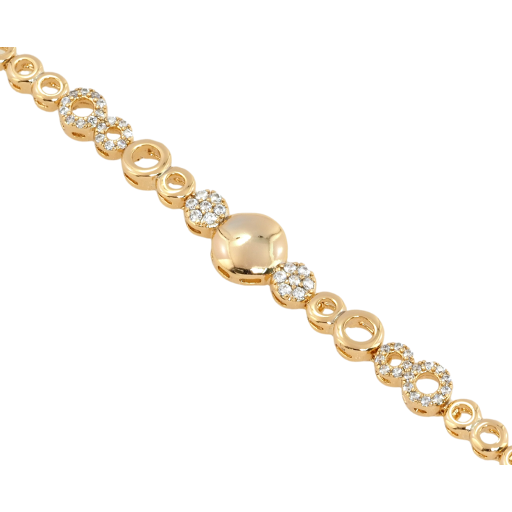 Браслет Xuping Позолота 18K Колечка з цирконієм довжина з дод. замком 17,19см х 4-8мм фото №23 Браслет Xuping Позолота 18K Колечка з цирконієм довжина з дод. замком 17,19см х 4-8мм фото №23