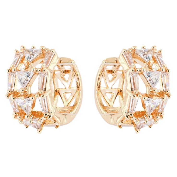 Сережки Xuping M&L Колір 18K колечка Орнамент з цирконієм фото №20 Сережки Xuping M&L Колір 18K колечка Орнамент з цирконієм фото №20