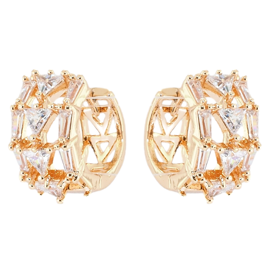 Сережки Xuping M&L Колір 18K колечка Орнамент з цирконієм фото №1 Сережки Xuping M&L Колір 18K колечка Орнамент з цирконієм фото №1
