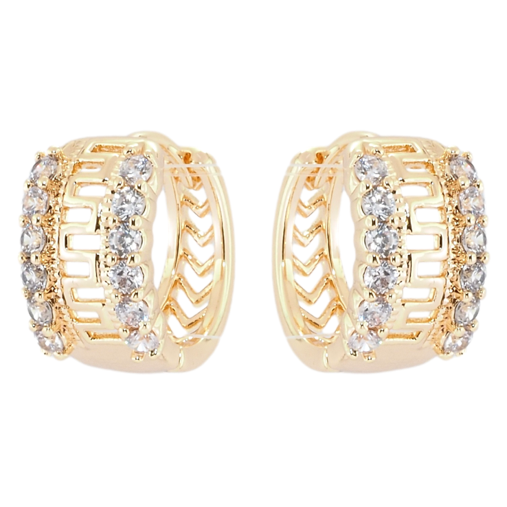 Сережки Xuping M&L Колір 18K колечка Різьблений орнамент з доріжками цирконію фото №19 Сережки Xuping M&L Колір 18K колечка Різьблений орнамент з доріжками цирконію фото №19