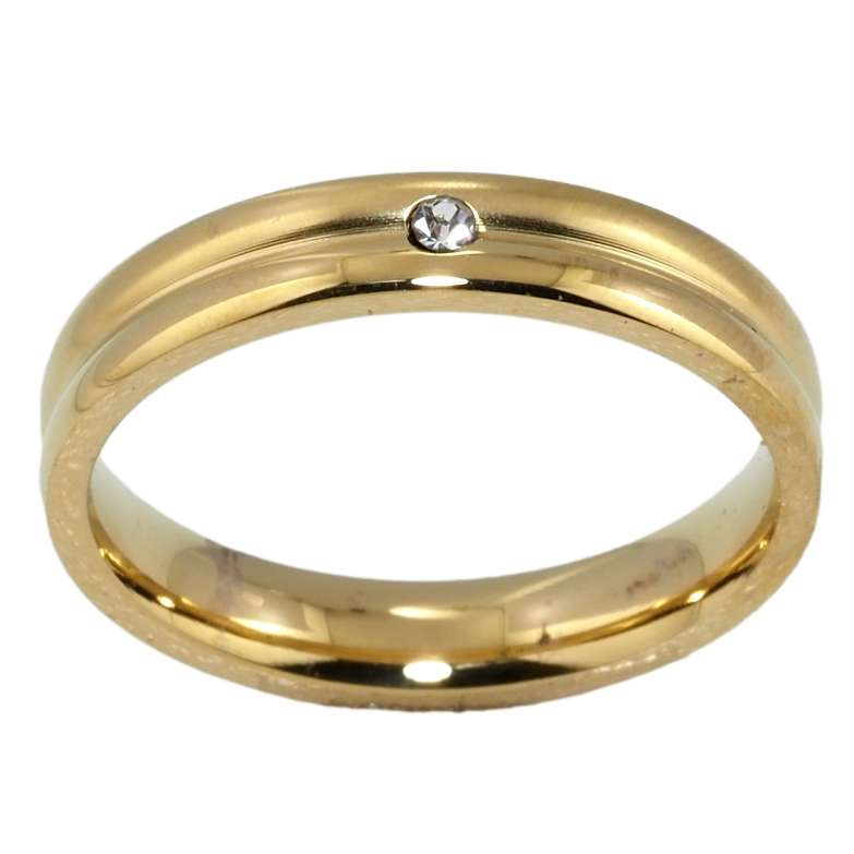 Каблучка Xuping TTM Stainless Steel Колір 14К Обручка з кристалом, ш. 4мм фото №11 Каблучка Xuping TTM Stainless Steel Колір 14К Обручка з кристалом, ш. 4мм фото №11