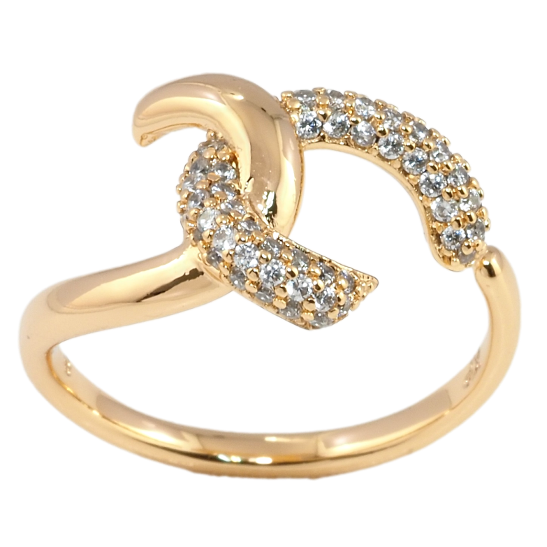 Каблучка Xuping Позолота 18K Петельки з цирконієм фото №5
