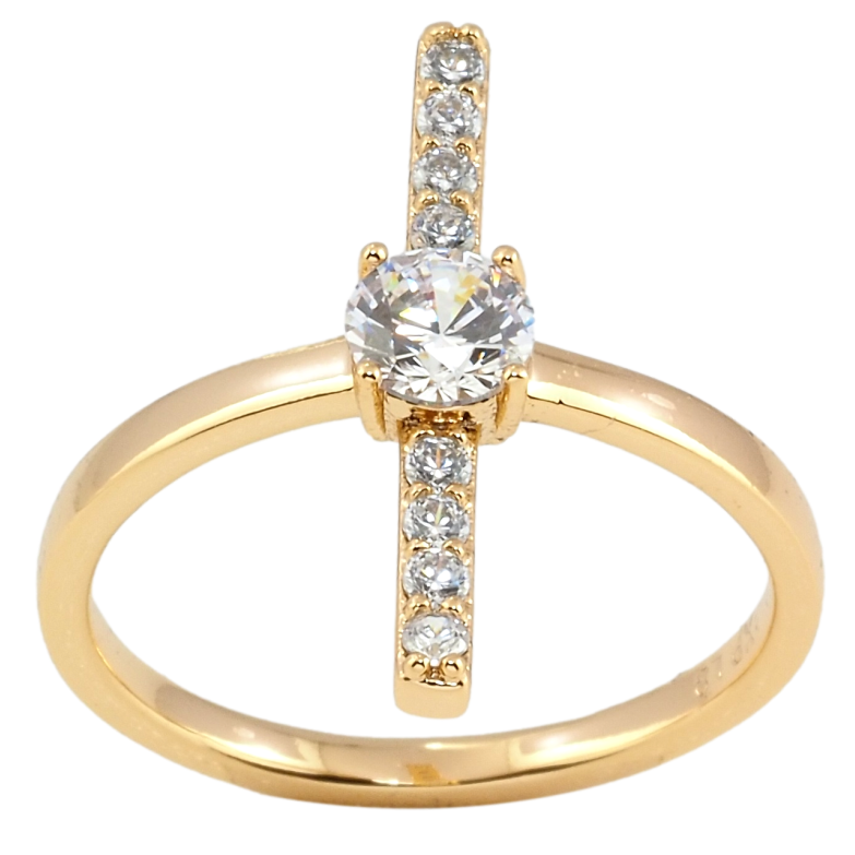 Каблучка Xuping Позолота 18K Доріжка цирконію з фіанітом фото №1 Каблучка Xuping Позолота 18K Доріжка цирконію з фіанітом фото №1