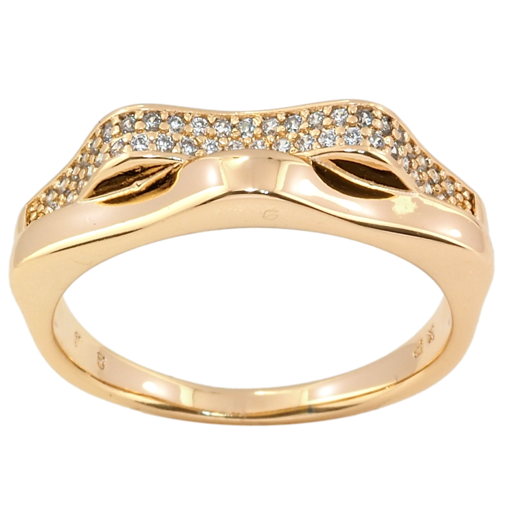 Кольцо Xuping Позолота 18K Волны инкрустация цирконием фото №11 Кольцо Xuping Позолота 18K Волны инкрустация цирконием фото №11