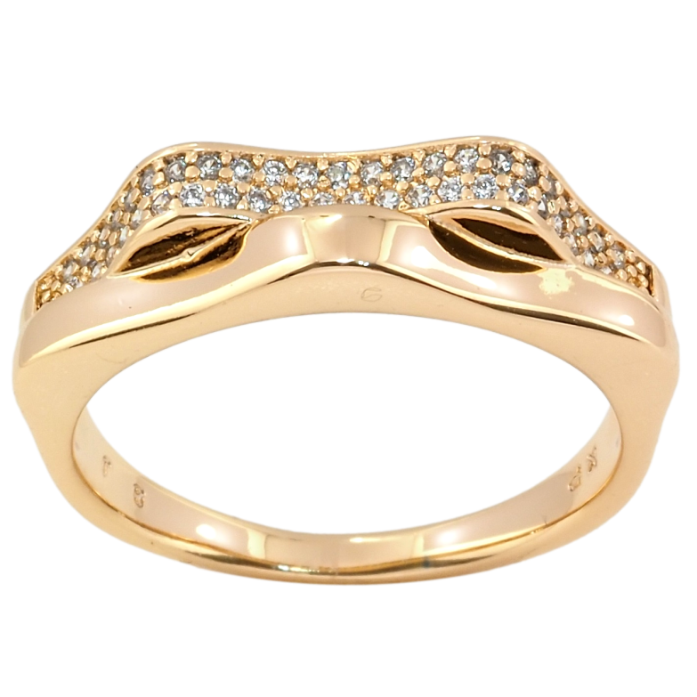 Каблучка Xuping Позолота 18K Хвилі інкрустація цирконієм фото №6 Каблучка Xuping Позолота 18K Хвилі інкрустація цирконієм фото №6