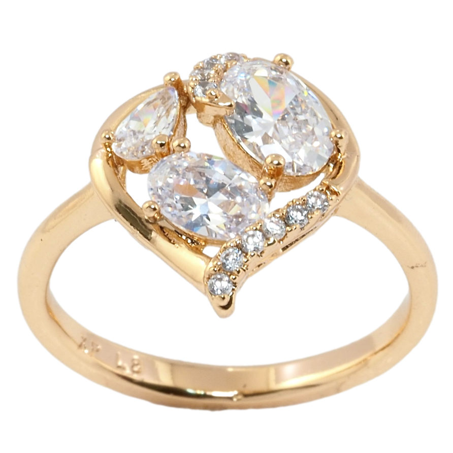 Кольцо Xuping Позолота 18K Орнамент из фианитов фото №1 Кольцо Xuping Позолота 18K Орнамент из фианитов фото №1