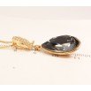 Кулон Xuping колір 18K з кристалами Swarovski на ланцюжку Корона та Грушоподібний Кристал Graphite фото №5 Кулон Xuping колір 18K з кристалами Swarovski на ланцюжку Корона та Грушоподібний Кристал Graphite фото №5