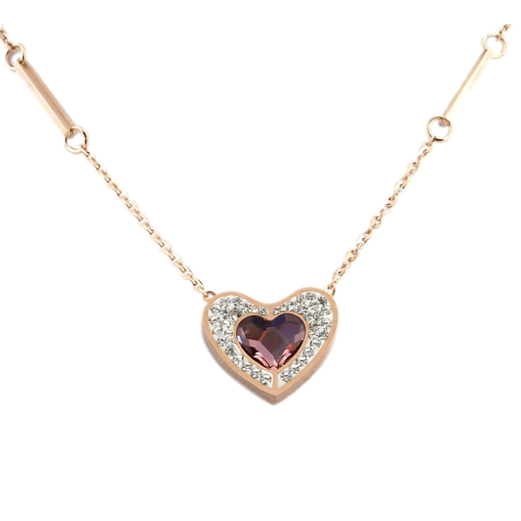 Кулон Xuping колір РВ з кристалами Swarovski на ланцюжку Серце з кристалом фото №3 Кулон Xuping колір РВ з кристалами Swarovski на ланцюжку Серце з кристалом фото №3