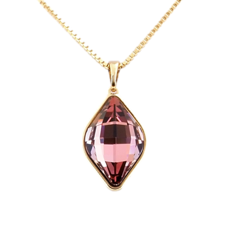 Кулон Xuping колір 18K із кристалами Swarovski на ланцюжку Lemon Fancy Stone Antique Pink довжина 40-45 см фото №5