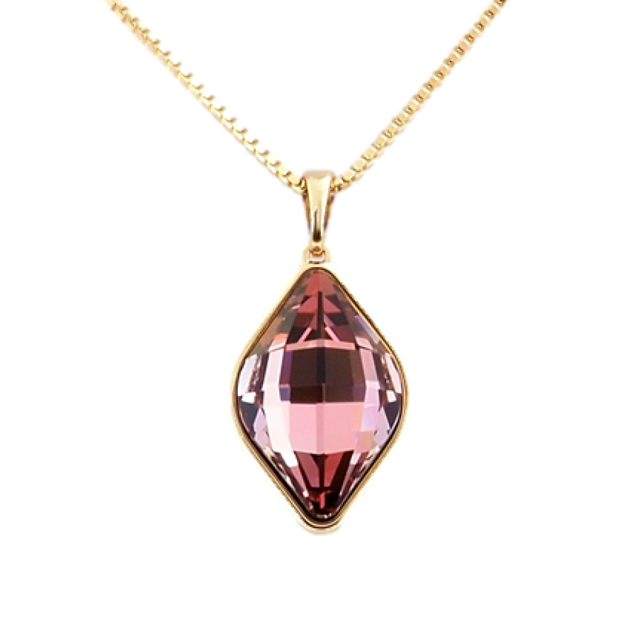 Кулон Xuping цвет 18K с кристаллами Swarovski на цепочке Lemon Fancy Stone Antique Pink длина 40-45 см фото №1