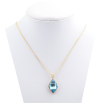 Кулон Xuping цвет 18K с кристаллами Swarovski на цепочке Lemon Fancy Stone Aquamarine длина 40-45 см фото №2