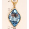 Кулон Xuping цвет 18K с кристаллами Swarovski на цепочке Lemon Fancy Stone Aquamarine длина 40-45 см фото №3