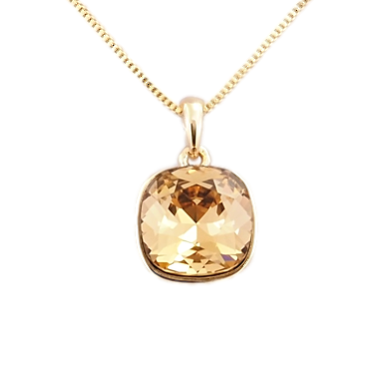 Кулон Xuping колір 18K із кристалами Swarovski на ланцюжку Квадратна Подушечка довжина 40-45см фото №1 Кулон Xuping колір 18K із кристалами Swarovski на ланцюжку Квадратна Подушечка довжина 40-45см фото №1