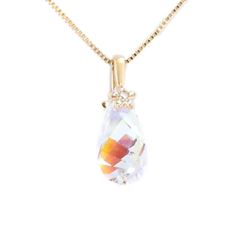 Кулон Xuping цвет 18K с кр-ми Swarovski на ц-ке Кристальная капля Shimmer с цветочком длина 39-45см фото №1 Кулон Xuping цвет 18K с кр-ми Swarovski на ц-ке Кристальная капля Shimmer с цветочком длина 39-45см фото №1
