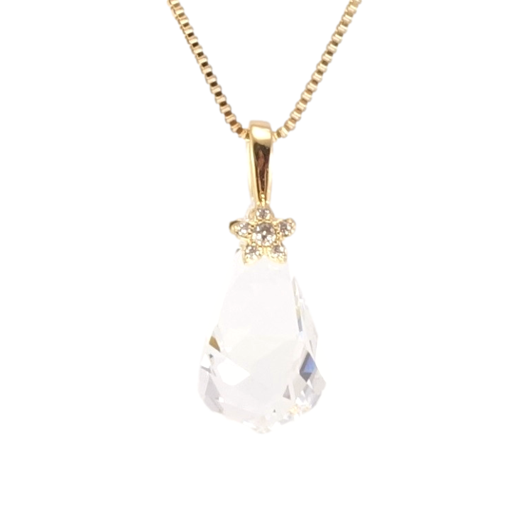 Кулон Xuping цвет 18K с кр-ми Swarovski на ц-ке Кристальная капля Clear с цветочком длина 39-45см фото №6 Кулон Xuping цвет 18K с кр-ми Swarovski на ц-ке Кристальная капля Clear с цветочком длина 39-45см фото №6