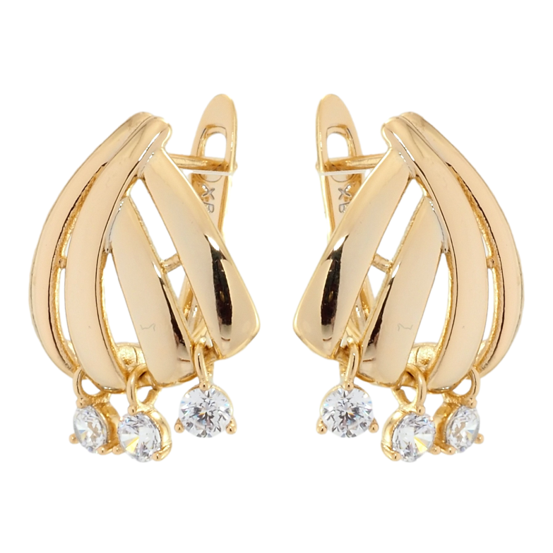Серьги Xuping Позолота 18K английский замок Декоративные с кристальными подвесками фото №5 Серьги Xuping Позолота 18K английский замок Декоративные с кристальными подвесками фото №5