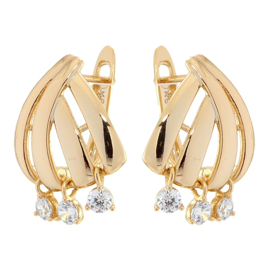 Серьги Xuping Позолота 18K английский замок Декоративные с кристальными подвесками фото №1 Серьги Xuping Позолота 18K английский замок Декоративные с кристальными подвесками фото №1