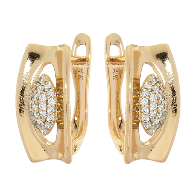 Серьги Xuping Позолота 18K английский замок Декоративный орнамент с цирконием фото №3 Серьги Xuping Позолота 18K английский замок Декоративный орнамент с цирконием фото №3