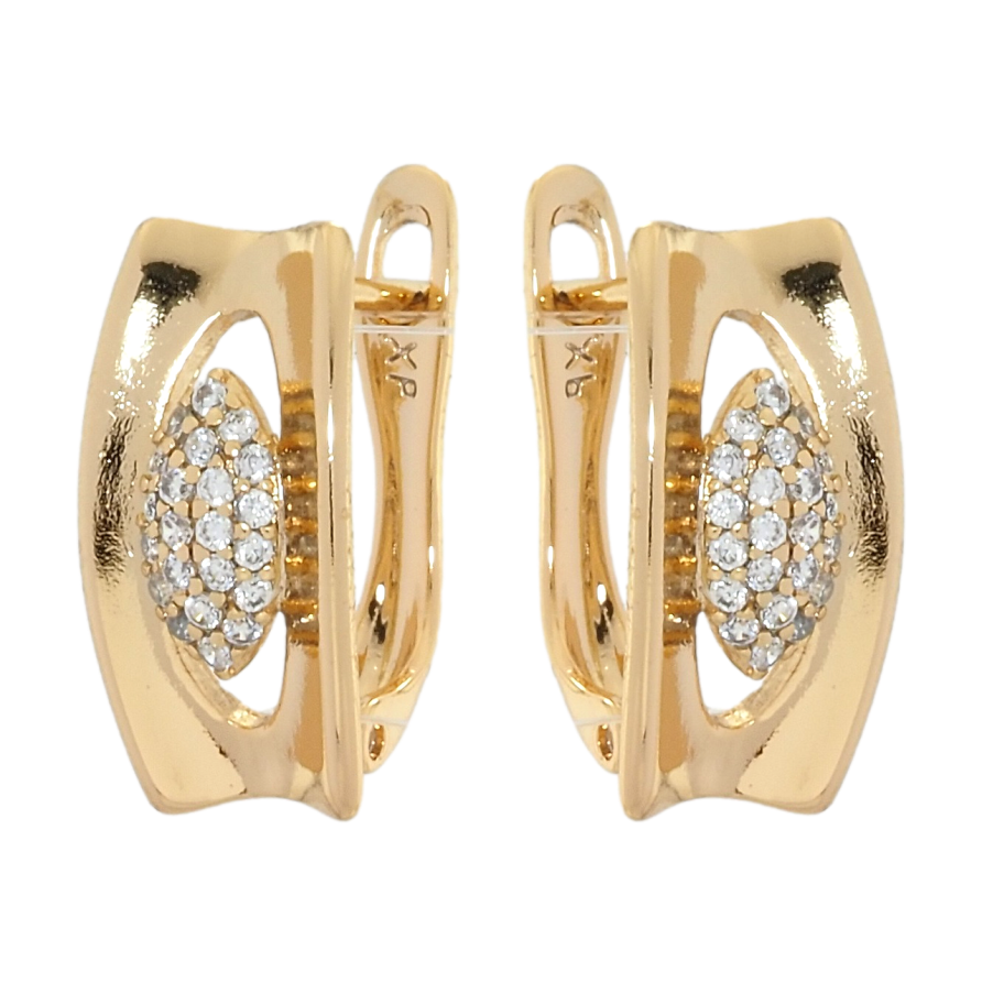 Серьги Xuping Позолота 18K английский замок Декоративный орнамент с цирконием фото №1 Серьги Xuping Позолота 18K английский замок Декоративный орнамент с цирконием фото №1