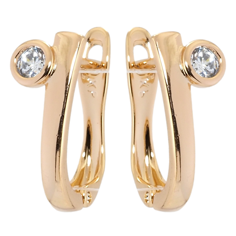 Сережки Xuping Позолота 18K англійський замок Декоративні з фіанітами фото №6 Сережки Xuping Позолота 18K англійський замок Декоративні з фіанітами фото №6