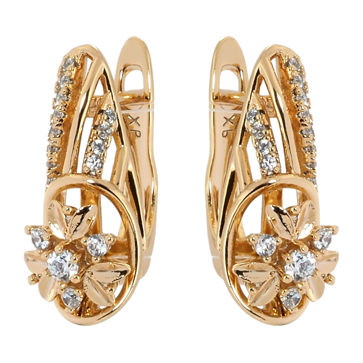 Серьги Xuping Позолота 18K английский замок Цветочный орнамент с цирконием фото №17 Серьги Xuping Позолота 18K английский замок Цветочный орнамент с цирконием фото №17