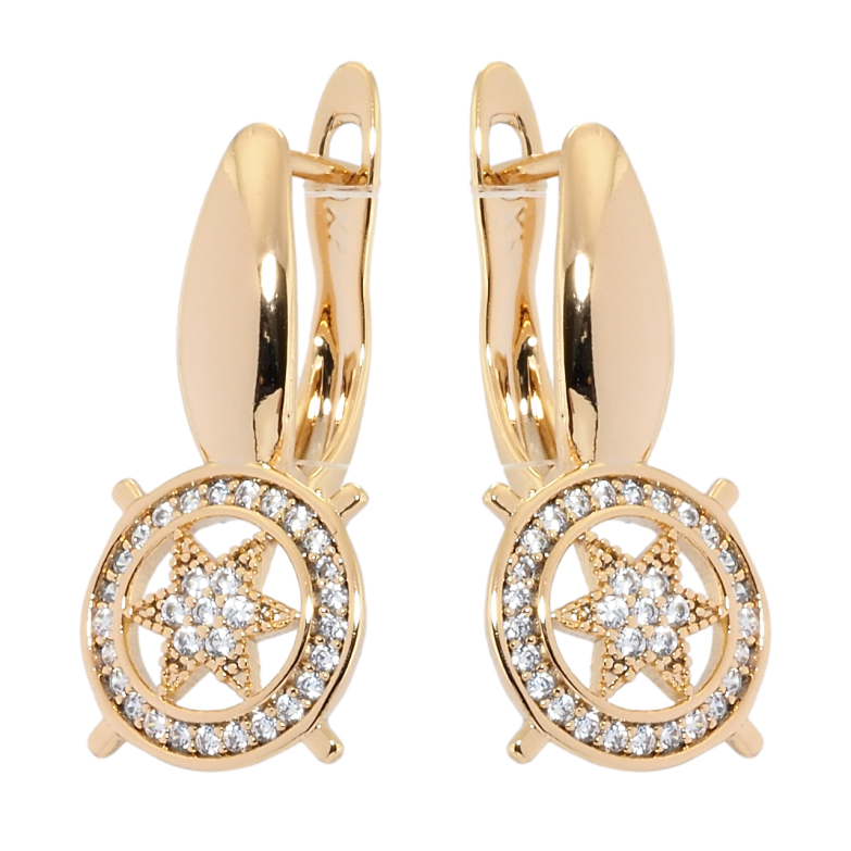 Серьги Xuping Позолота 18K английский замок Звездочки в колечках фото №16 Серьги Xuping Позолота 18K английский замок Звездочки в колечках фото №16