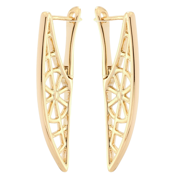 Серьги Xuping Позолота 18K английский замок Резной боковой орнамент фото №10 Серьги Xuping Позолота 18K английский замок Резной боковой орнамент фото №10