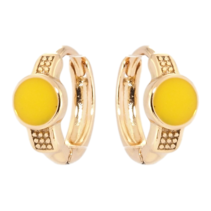 Сережки Xuping Позолота 18K колечка Кола з жовтою емаллю фото №22 Сережки Xuping Позолота 18K колечка Кола з жовтою емаллю фото №22