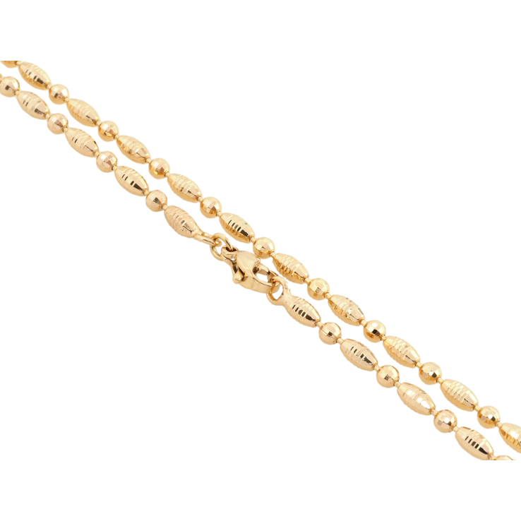 Цепочка Xuping Позолота 18K Плетение Декоративная Перлина длина 49см х 3мм фото №5 Цепочка Xuping Позолота 18K Плетение Декоративная Перлина длина 49см х 3мм фото №5