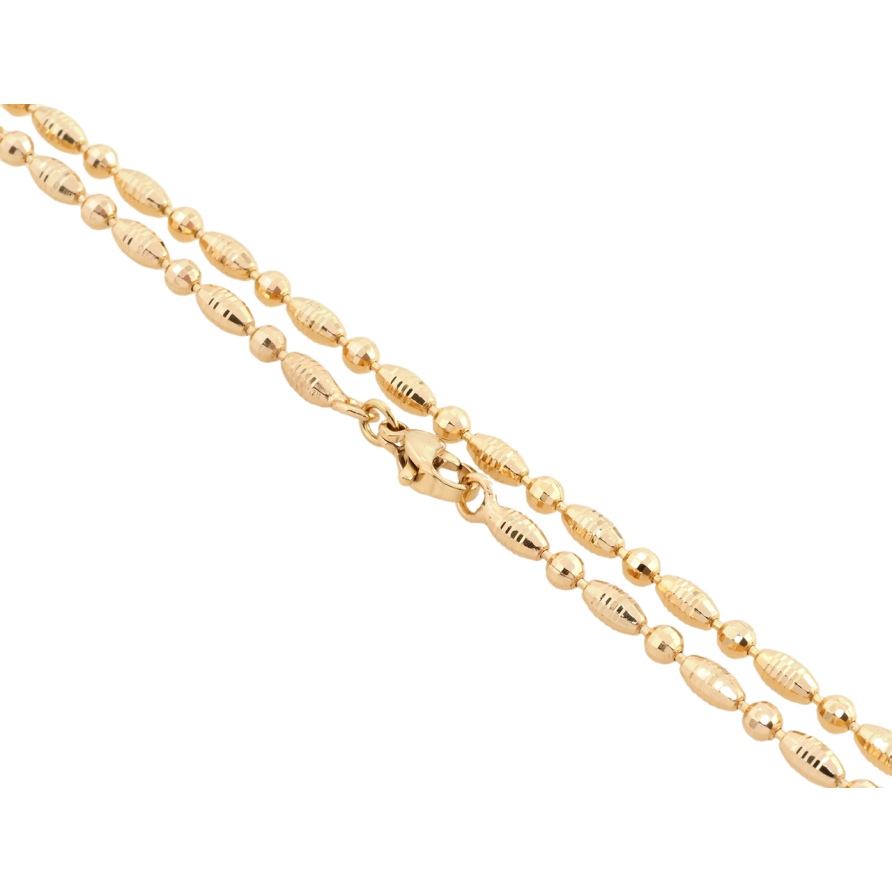Ланцюжок Xuping Позолота 18K Плетіння Декоративна Перлина довжина 49см х 3мм фото №1 Ланцюжок Xuping Позолота 18K Плетіння Декоративна Перлина довжина 49см х 3мм фото №1