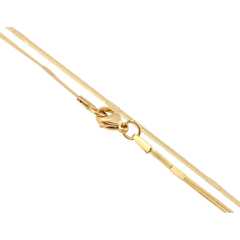 Ланцюжок Xuping ТТМ Stainless Steel колір 18K Плетіння Снейк з прокаткою довжина 45см х 2мм фото №23 Ланцюжок Xuping ТТМ Stainless Steel колір 18K Плетіння Снейк з прокаткою довжина 45см х 2мм фото №23