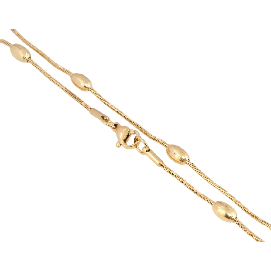 Цепочка Xuping ТТМ Stainless Steel цвет 18K Плетение Ювелирный шнур с бусинами длина 45см х 1.5мм фото №1 Цепочка Xuping ТТМ Stainless Steel цвет 18K Плетение Ювелирный шнур с бусинами длина 45см х 1.5мм фото №1