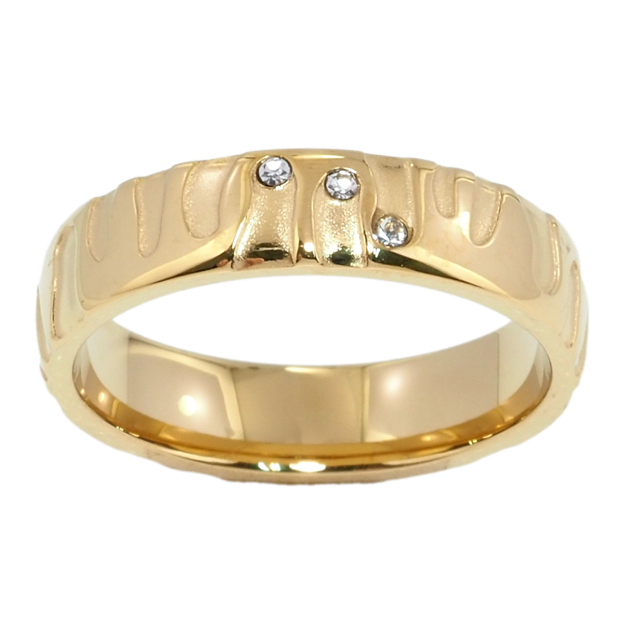 Каблучка Xuping TTM Stainless Steel Колір 18К Візерунок із вставками цирконію фото №1 Каблучка Xuping TTM Stainless Steel Колір 18К Візерунок із вставками цирконію фото №1